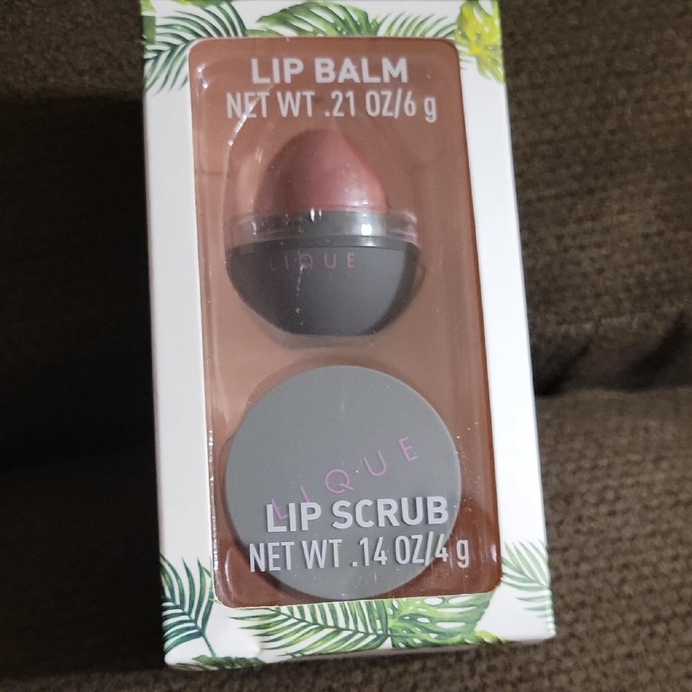 Lique Lip Balm, Scrub Set - Care Kit Pink and Gray
